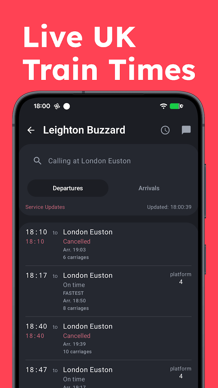 UK Live Train Times screenshot