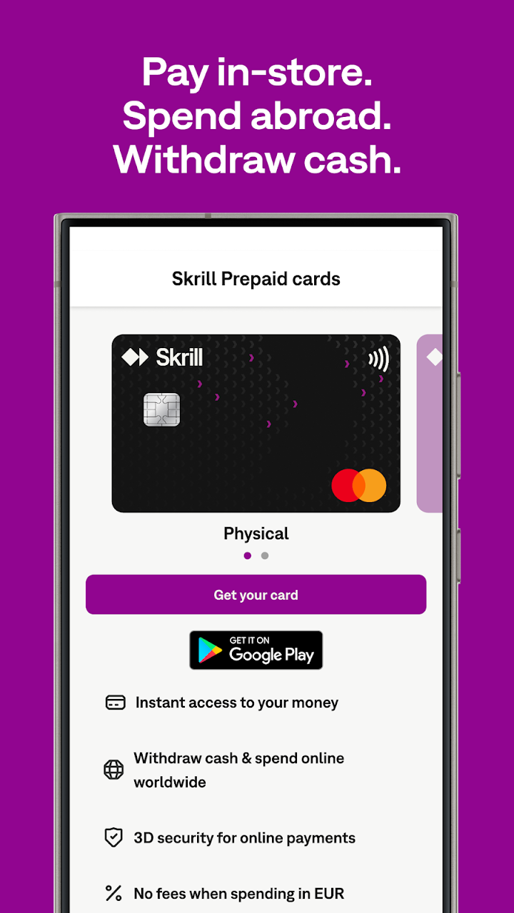 Skrill - Fast, secure payments screenshot